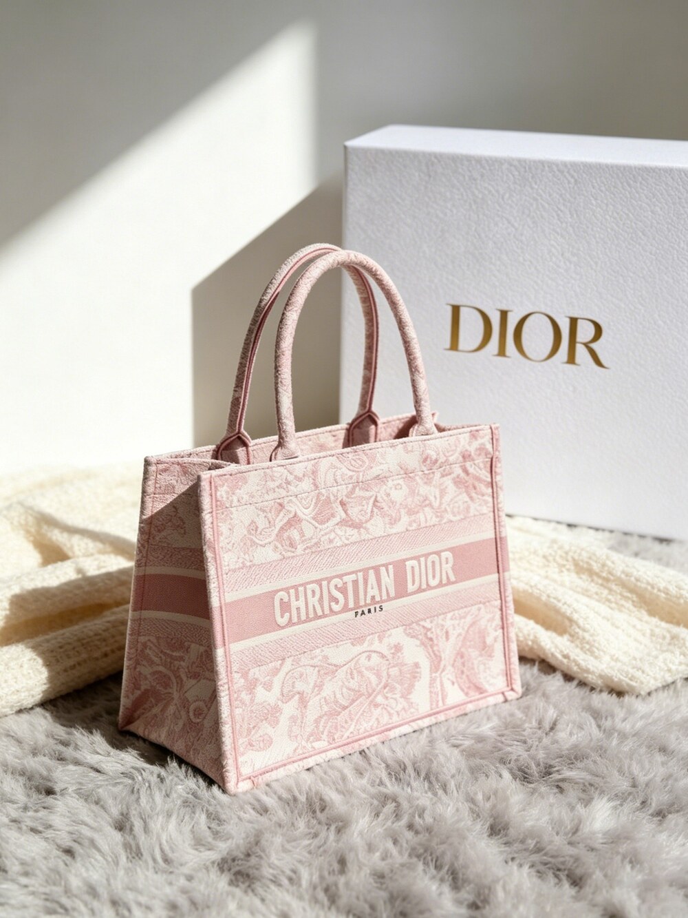 Large Dior Book Tote Bag Pink - Picture 3 of 6